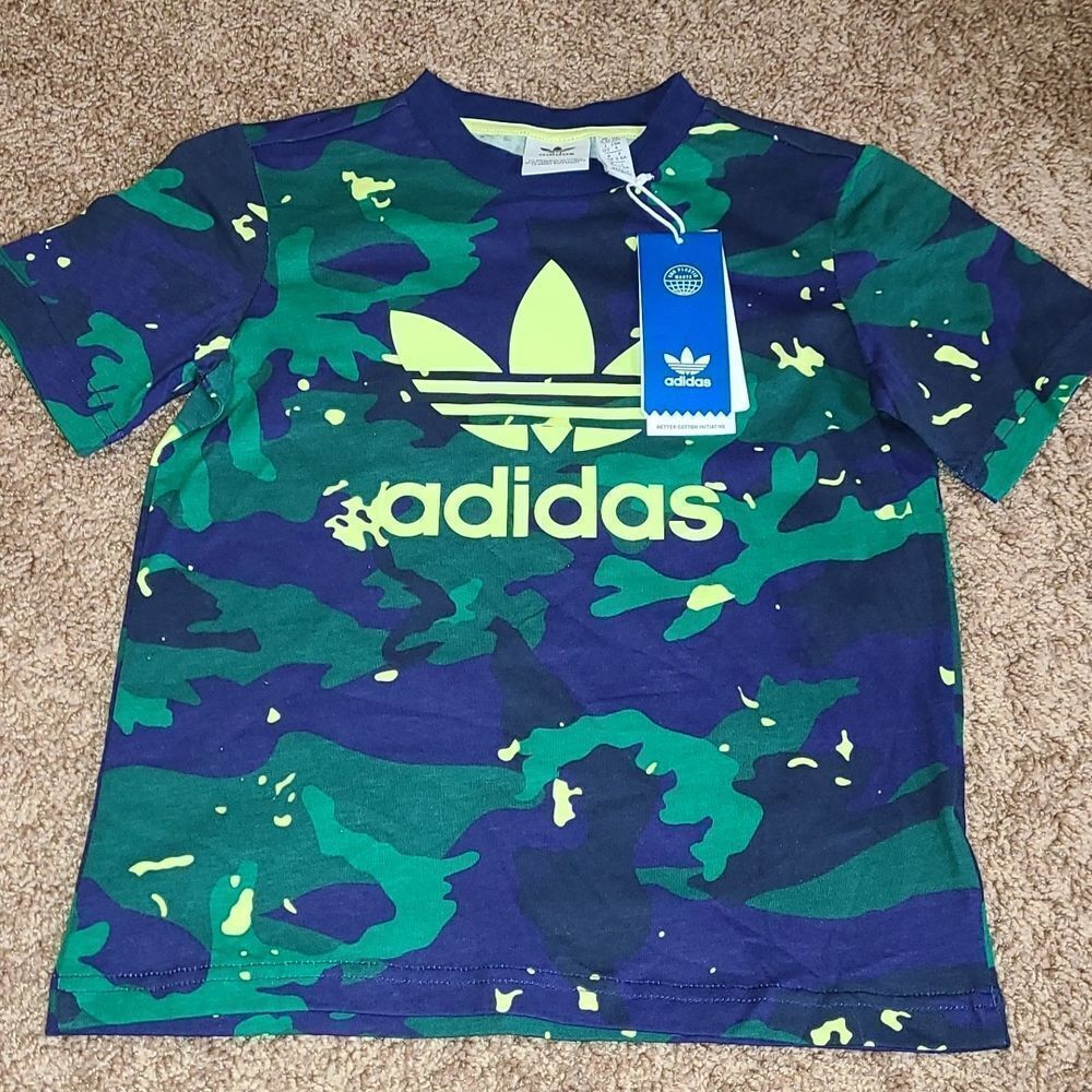 Adidas Green and Blue Camo T-shirt